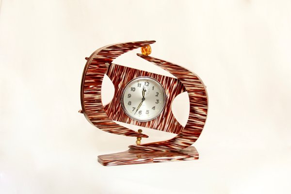 Mid-Century Desdet Table Clock from Veglia, Italy, 1960s-HUY-1072496