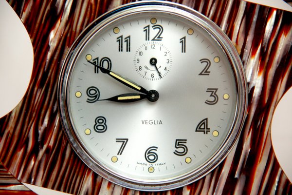 Mid-Century Desdet Table Clock from Veglia, Italy, 1960s-HUY-1072496