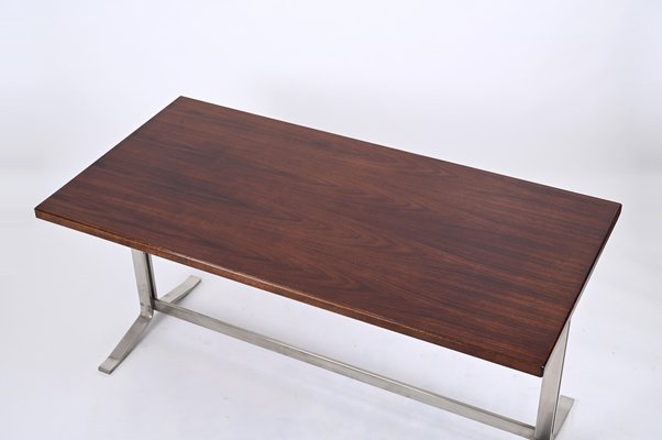 Mid-Century Desk in Walnut and Steel attributed to Moscatelli for Formanova, Italy, 1965-JDR-1750904