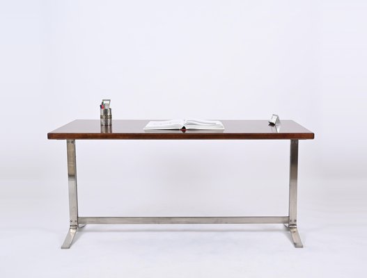 Mid-Century Desk in Walnut and Steel attributed to Moscatelli for Formanova, Italy, 1965-JDR-1750904