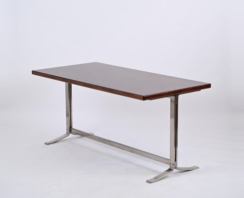 Mid-Century Desk in Walnut and Steel attributed to Moscatelli for Formanova, Italy, 1965-JDR-1750904