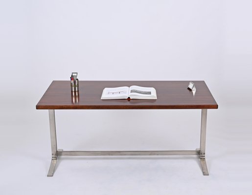 Mid-Century Desk in Walnut and Steel attributed to Moscatelli for Formanova, Italy, 1965-JDR-1750904