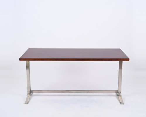 Mid-Century Desk in Walnut and Steel attributed to Moscatelli for Formanova, Italy, 1965-JDR-1750904