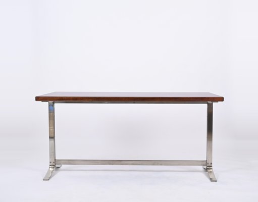 Mid-Century Desk in Walnut and Steel attributed to Moscatelli for Formanova, Italy, 1965-JDR-1750904