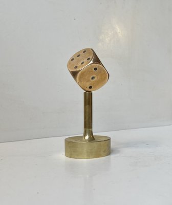 Mid-Century Desk Sculpture of Dice in Bronze, 1950s-LCR-1719541