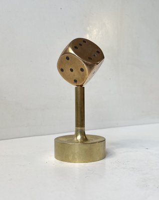 Mid-Century Desk Sculpture of Dice in Bronze, 1950s-LCR-1719541