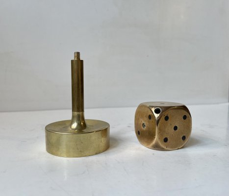 Mid-Century Desk Sculpture of Dice in Bronze, 1950s-LCR-1719541