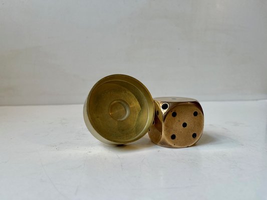 Mid-Century Desk Sculpture of Dice in Bronze, 1950s-LCR-1719541