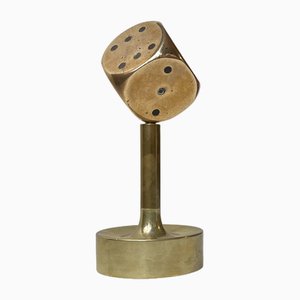 Mid-Century Desk Sculpture of Dice in Bronze, 1950s-LCR-1719541