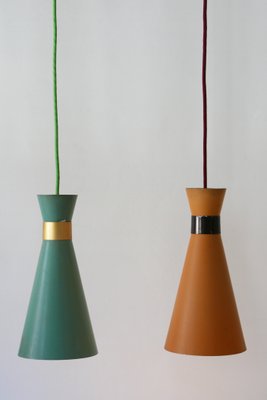 Mid-Century Diabolo Pendant Lamps, 1950s, Set of 2-WPT-574091