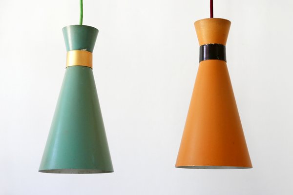 Mid-Century Diabolo Pendant Lamps, 1950s, Set of 2-WPT-574091