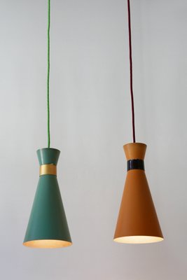 Mid-Century Diabolo Pendant Lamps, 1950s, Set of 2-WPT-574091