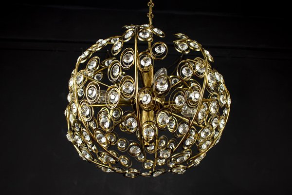 Mid-Century Diamond Crystal Globe Chandelier by Gaetano Sciolari, 1960-MBH-1032722