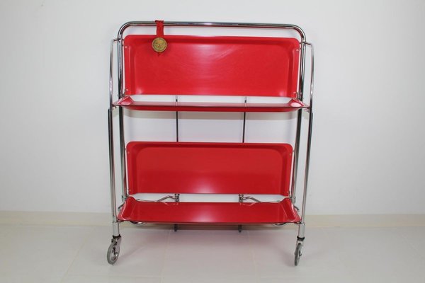 Mid-Century Dinette Foldable Serving Trolley from Bremshey Solingen, 1960s-ZWH-914717