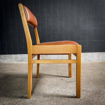 Mid-Century Dining Chair in Beech and Skai, 1960s-IA-1741927