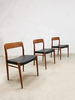 Mid-Century Dining Chairs by Niels O. Møller for J.L. Møller Møbelfabrik, Set of 3-BW-913265