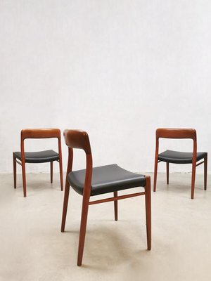 Mid-Century Dining Chairs by Niels O. Møller for J.L. Møller Møbelfabrik, Set of 3-BW-913265