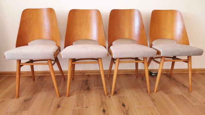 Mid-Century Dining Chairs by Oswald Haerdtl for Drevopodnik Holesov, Set of 4-DHD-1309390