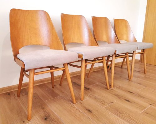 Mid-Century Dining Chairs by Oswald Haerdtl for Drevopodnik Holesov, Set of 4-DHD-1309390