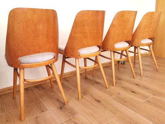 Mid-Century Dining Chairs by Oswald Haerdtl for Drevopodnik Holesov, Set of 4-DHD-1309390