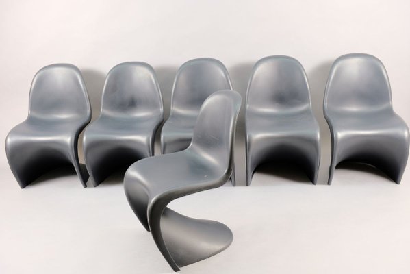 Mid-Century Dining Chairs by Verner Panton, Set of 6-CIP-828149