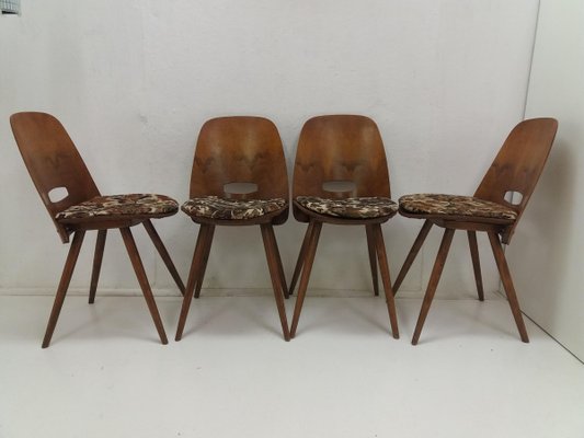 Mid-Century Dining Chairs from Tatra Pravenec, 1960s, Set of 4-TZ-920253