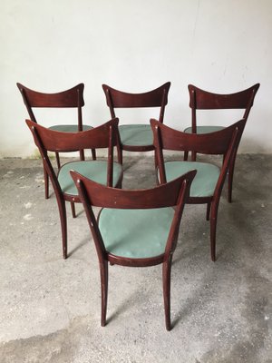 Mid-Century Dining Chairs in the Style of Ico Parisi, Set of 6-GGK-654086