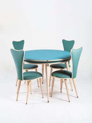 Mid-Century Dining Table & Chairs Set by Umberto Mascagni, 1950s, Set of 5-QVY-540829