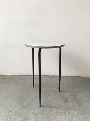 Mid-Century Dining Table with Laminate Top & Black Iron Structure-GGK-741630