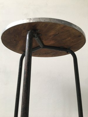 Mid-Century Dining Table with Laminate Top & Black Iron Structure-GGK-741630