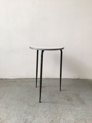 Mid-Century Dining Table with Laminate Top & Black Iron Structure-GGK-741630