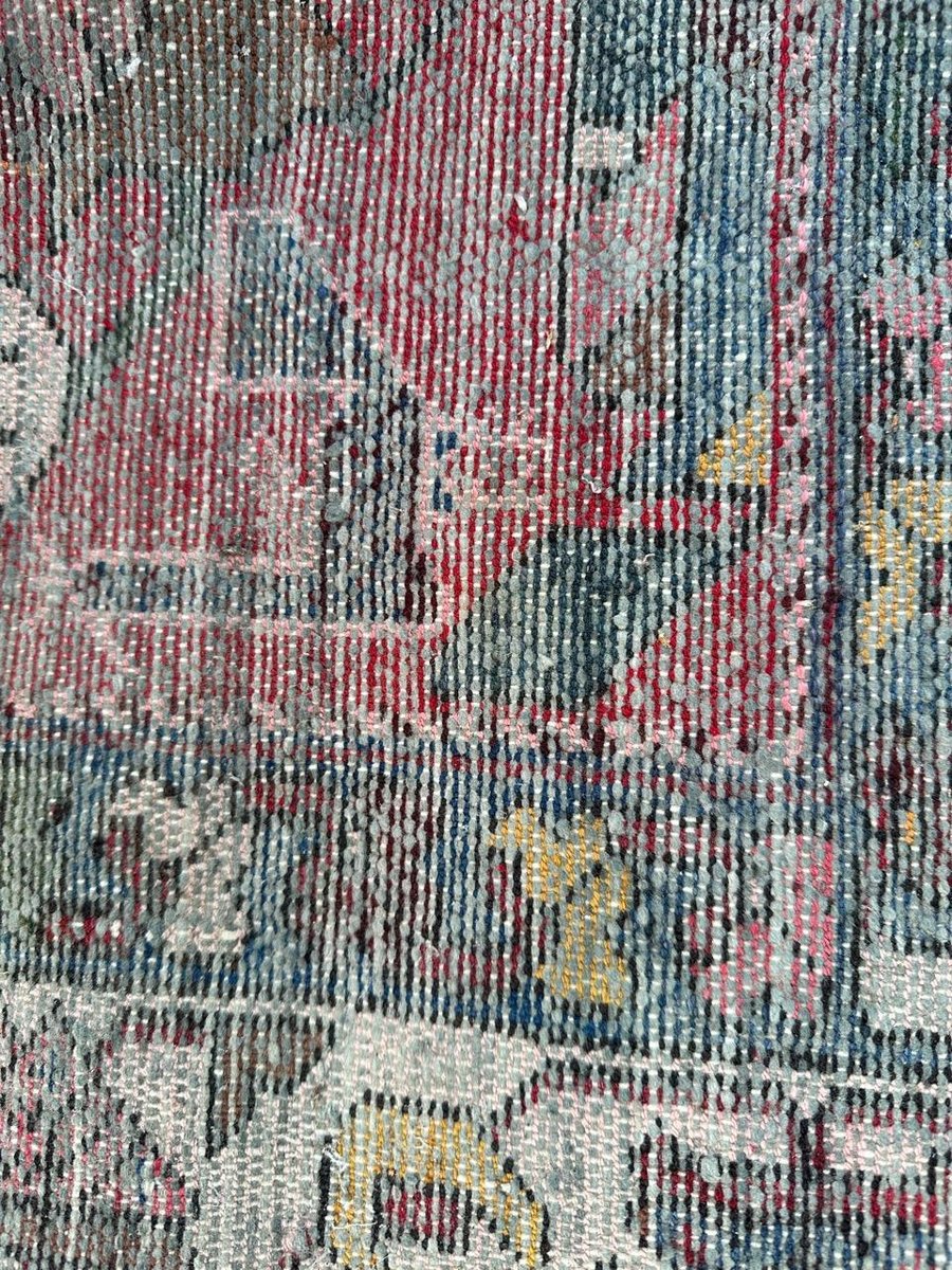 Mid-Century Distressed Mazlaghan Rug, 1940s