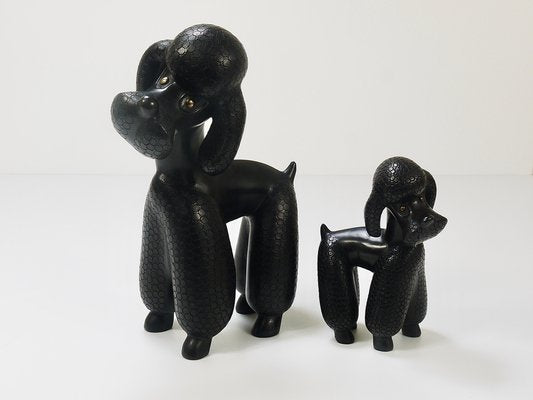 Mid-Century Dog Poodle Sculptures by Leopold Anzengruber, 1950s, Set of 2-MWV-1743504