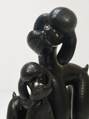 Mid-Century Dog Poodle Sculptures by Leopold Anzengruber, 1950s, Set of 2-MWV-1743504