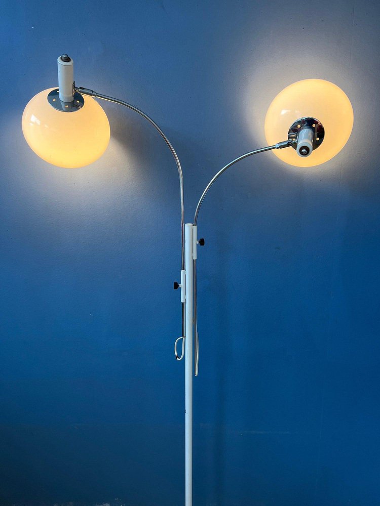 Mid-Century Double Arc Space Age Mushroom Floor Lamp from Dijkstra