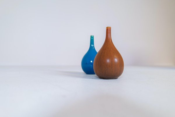 Mid-Century Drop Sculptured Vases attributed to Carl-Harry Stålhane for Rörstrand, Sweden, 1960s, Set of 2-UYK-1371213