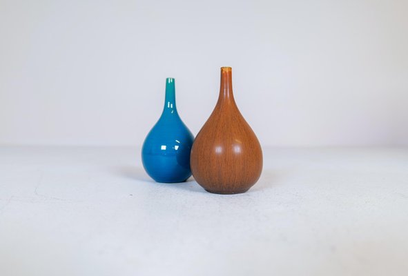 Mid-Century Drop Sculptured Vases attributed to Carl-Harry Stålhane for Rörstrand, Sweden, 1960s, Set of 2-UYK-1371213