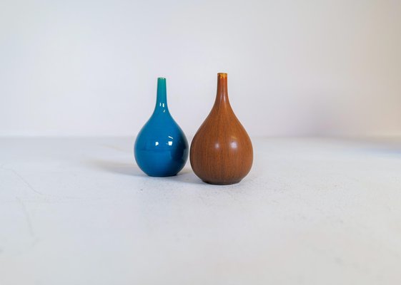 Mid-Century Drop Sculptured Vases attributed to Carl-Harry Stålhane for Rörstrand, Sweden, 1960s, Set of 2-UYK-1371213