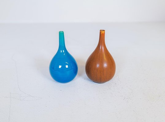 Mid-Century Drop Sculptured Vases attributed to Carl-Harry Stålhane for Rörstrand, Sweden, 1960s, Set of 2-UYK-1371213