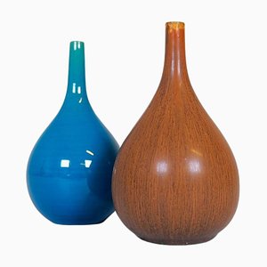 Mid-Century Drop Sculptured Vases attributed to Carl-Harry Stålhane for Rörstrand, Sweden, 1960s, Set of 2-UYK-1371213