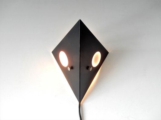 Mid-Century Dutch Black Metal Night Owl Sconce from Raak, 1960s-NV-703809