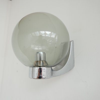 Mid-Century Dutch Chrome and Glass Wall Lamps, Set of 2-JRP-946616