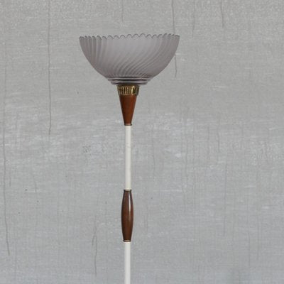 Mid-Century Dutch Floor Lamp with Glass Shade-JRP-1078232