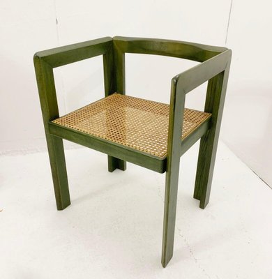 Mid-Century Dutch Green Desk & Chair in Wood by Derk Jan de Vries, 1960s, Set of 2-FGA-1329751