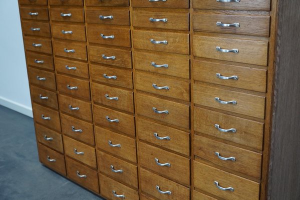 Mid-Century Dutch Industrial Apothecary Cabinet in Oak-XO-1262905