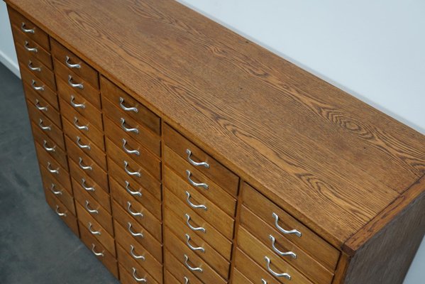 Mid-Century Dutch Industrial Apothecary Cabinet in Oak-XO-1262905