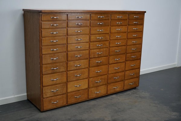 Mid-Century Dutch Industrial Apothecary Cabinet in Oak-XO-1262905