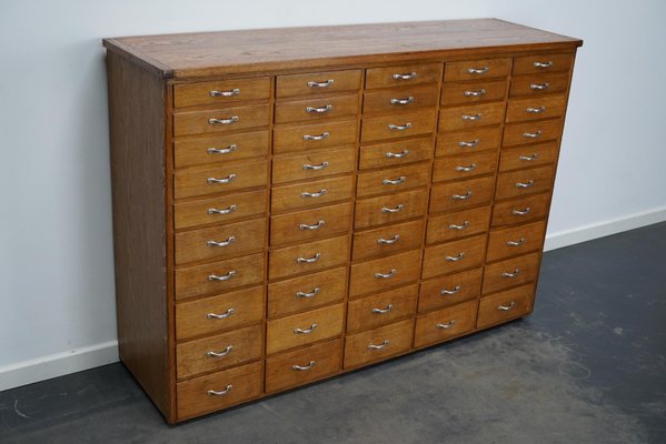 Mid-Century Dutch Industrial Apothecary Cabinet in Oak-XO-1262905