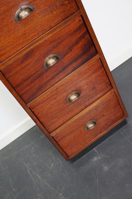 Mid-Century Dutch Industrial Mahogany Apothecary Cabinet-XO-1453154