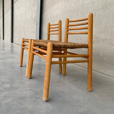 Mid-Century Dutch Pine and Rush Chairs, Set of 2-JRP-997649